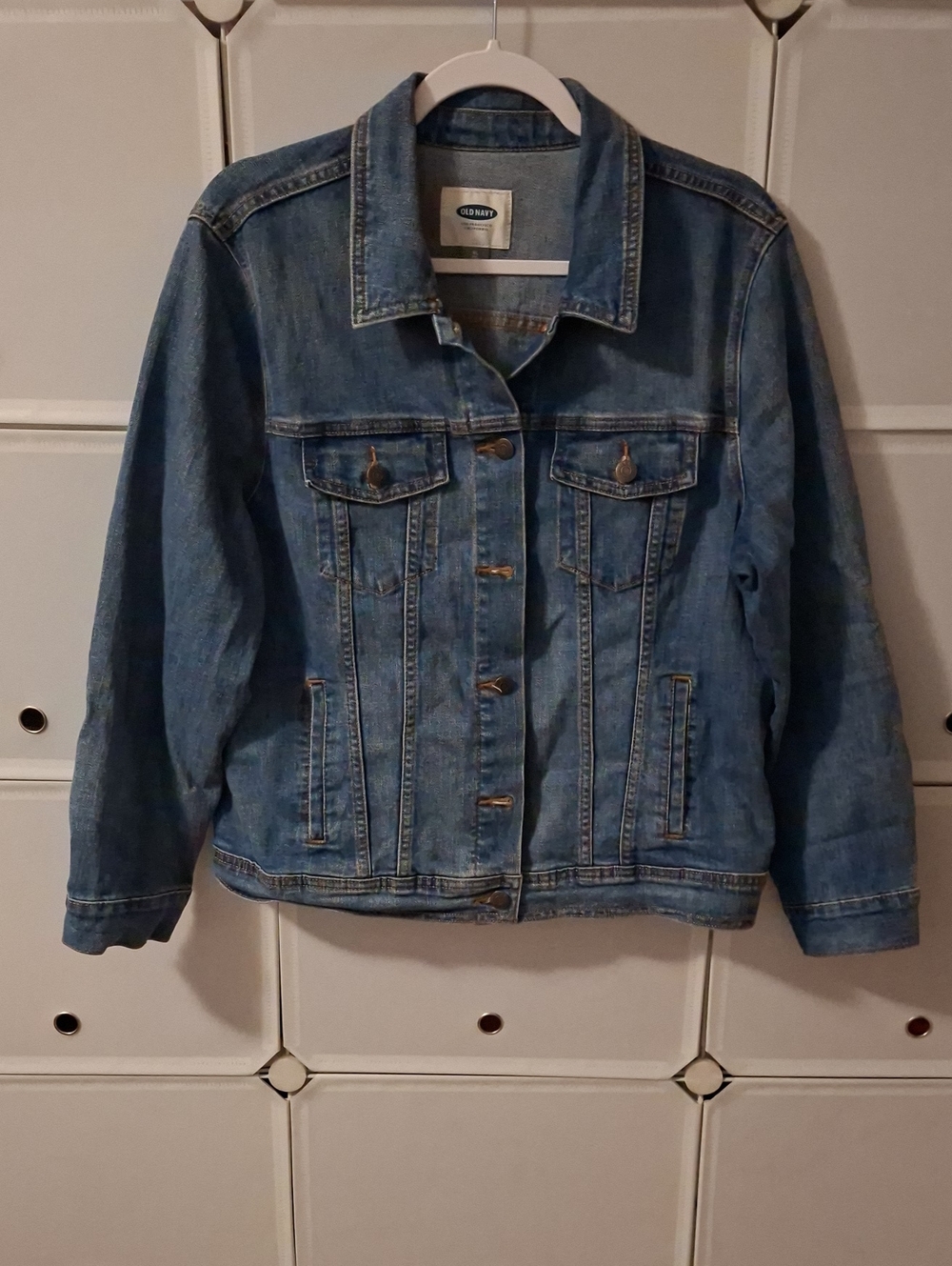 Old Navy Medium Blue Denim Jacket with Button Front
